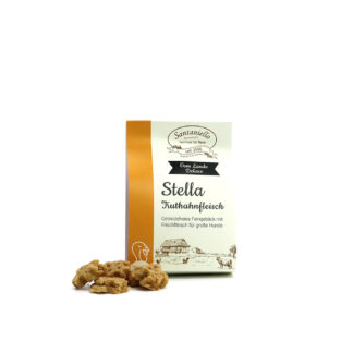 Deluxe Feingebäck Stella Truthahnfleisch Verpackung und Produkt